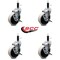 Service Caster 4 Inch Thermoplastic Wheel 7/8 Inch Expanding Stem Caster with Brakes, 4PK SCC-EX05S410-TPRS-SLB-78-4 - alternate 5